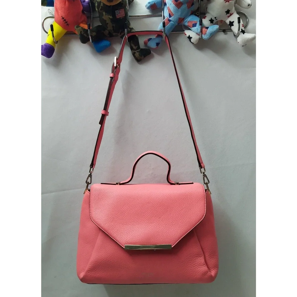 Kate Spade New York Pink Leather Top Handle Satchel Crossbody Bag